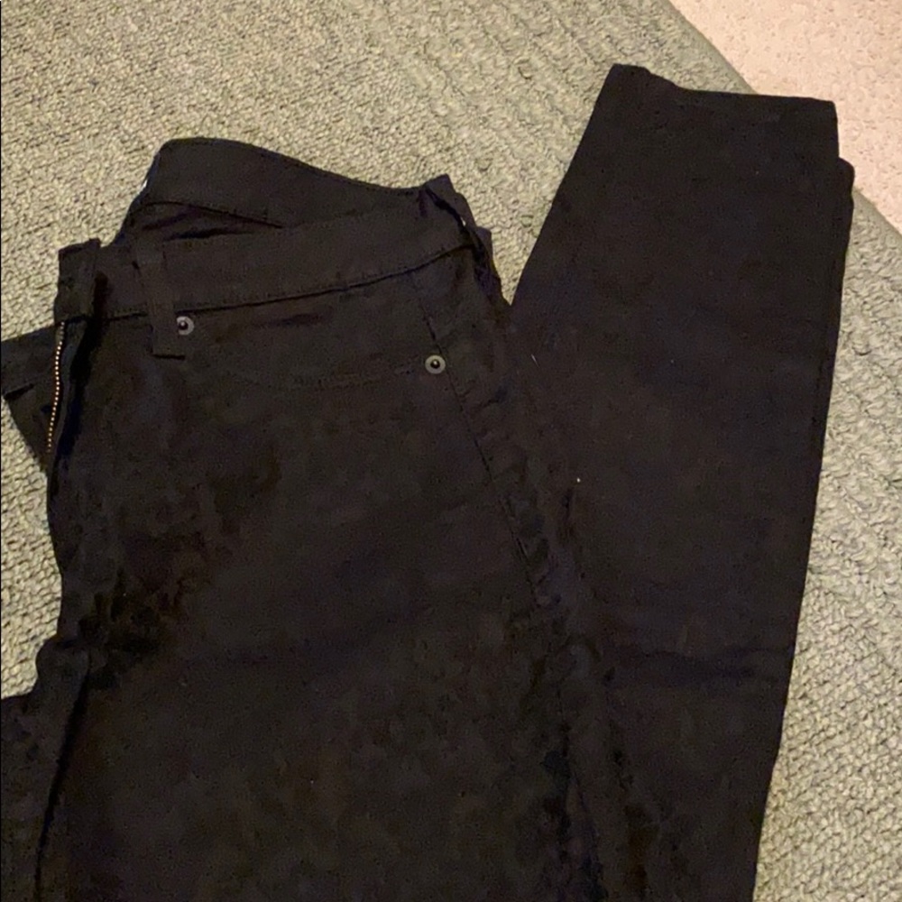 Hudson super skinny black jeans with print